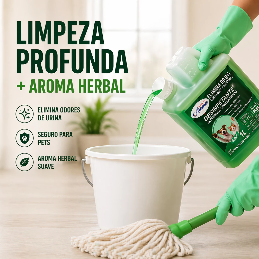 DESINFETANTE HERBAL PET CONCENTRADO 1L ELIMINA ODOR XIXI BACTERICIDA - Imagem 2